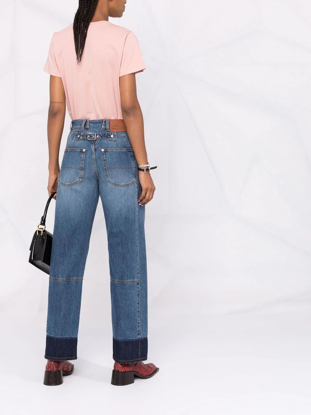 two-tone straight-leg jeans - 6