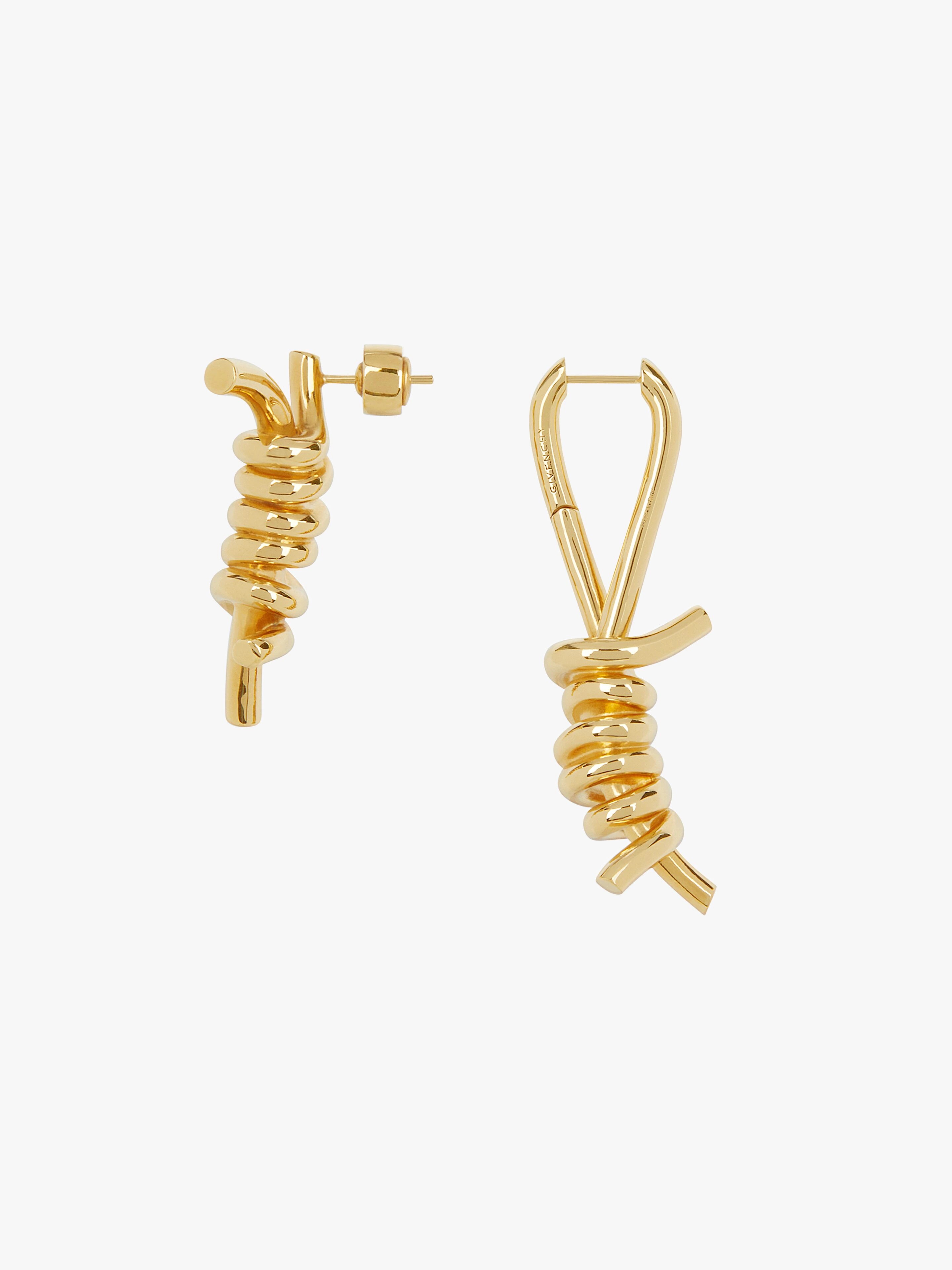 TWISTED ASYMMETRICAL EARRING IN METAL - 4