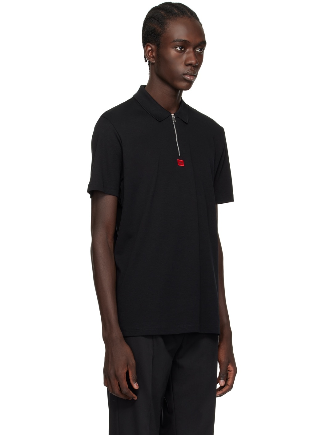 Black Half-Zip Polo - 2