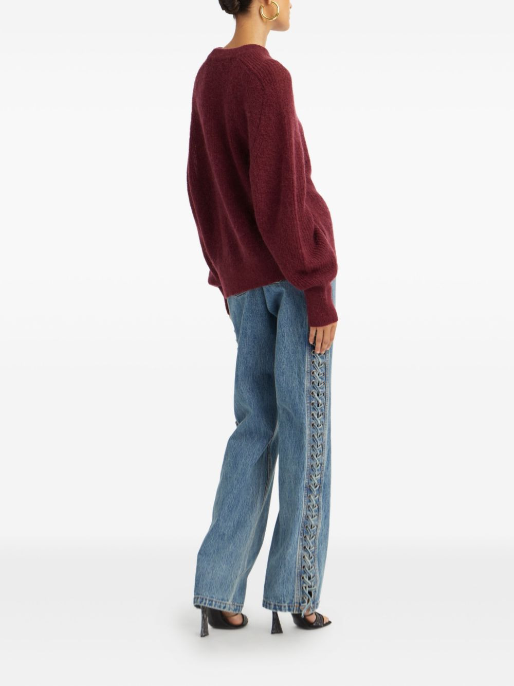 logo-patch balloon-sleeve knitwear - 3