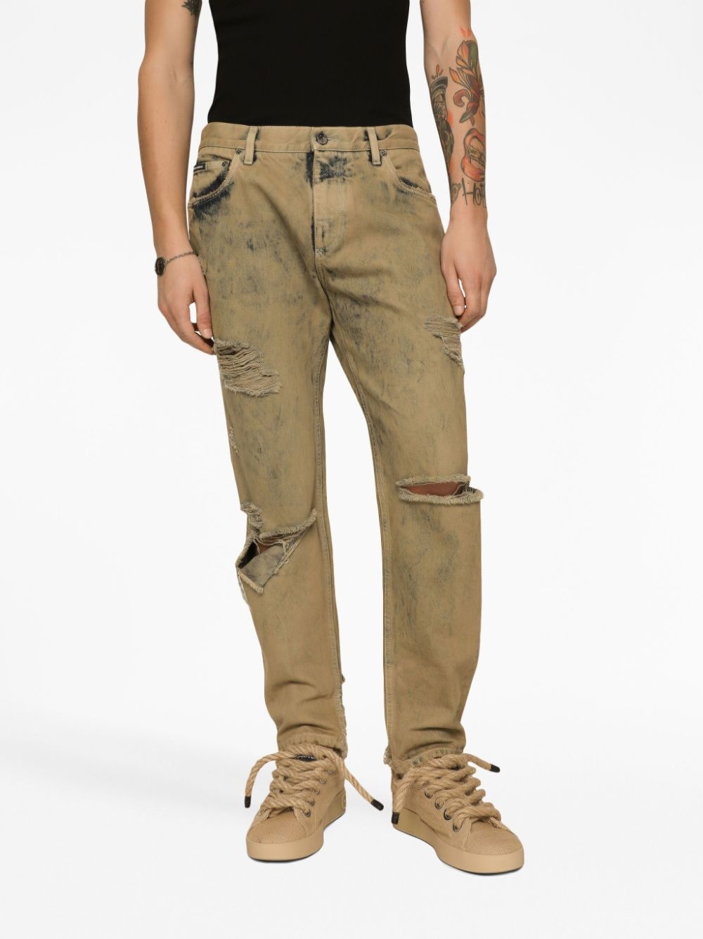 ripped slim-fit jeans - 5