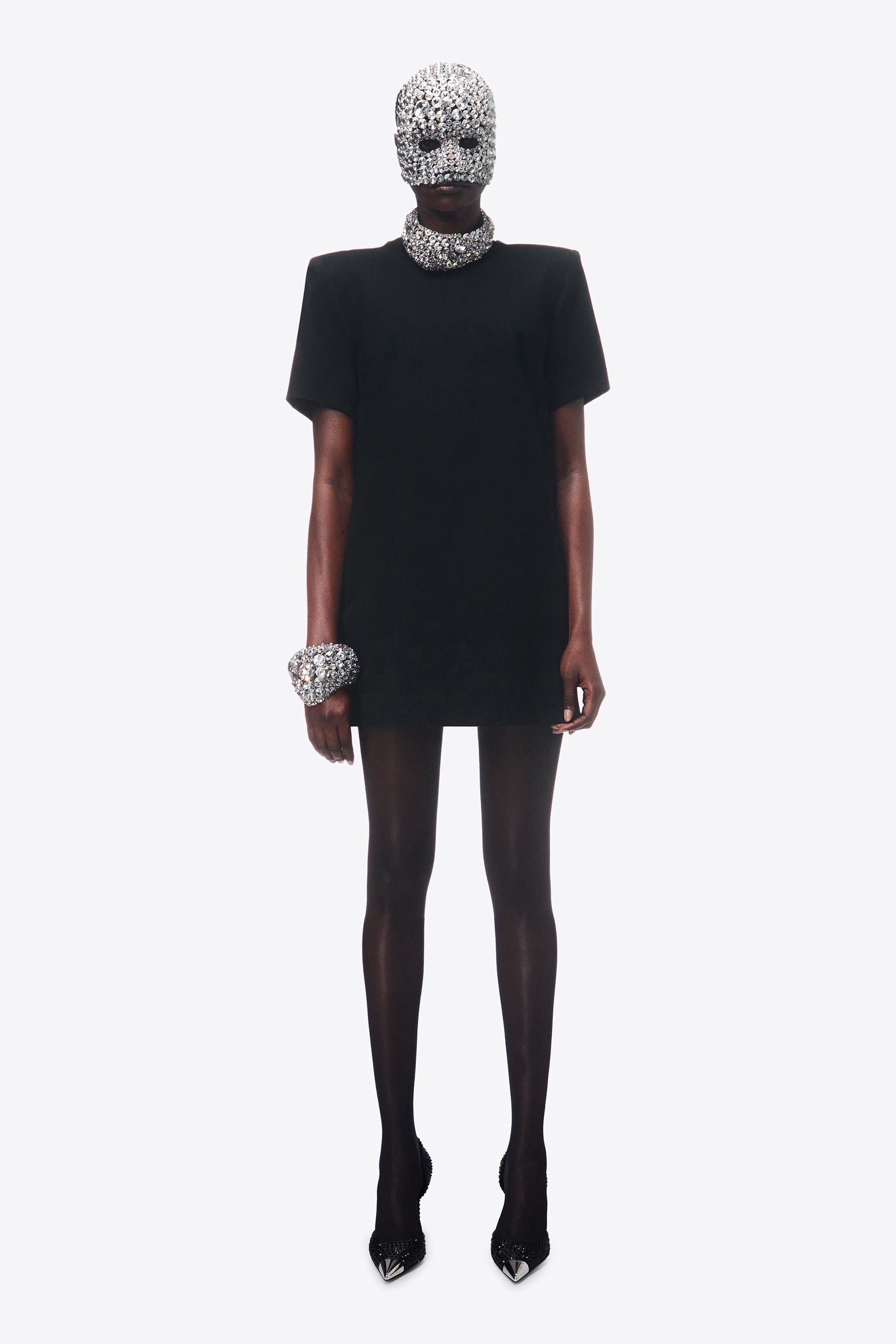 CRYSTAL EMBELLISHED SLIT T-SHIRT DRESS - 4