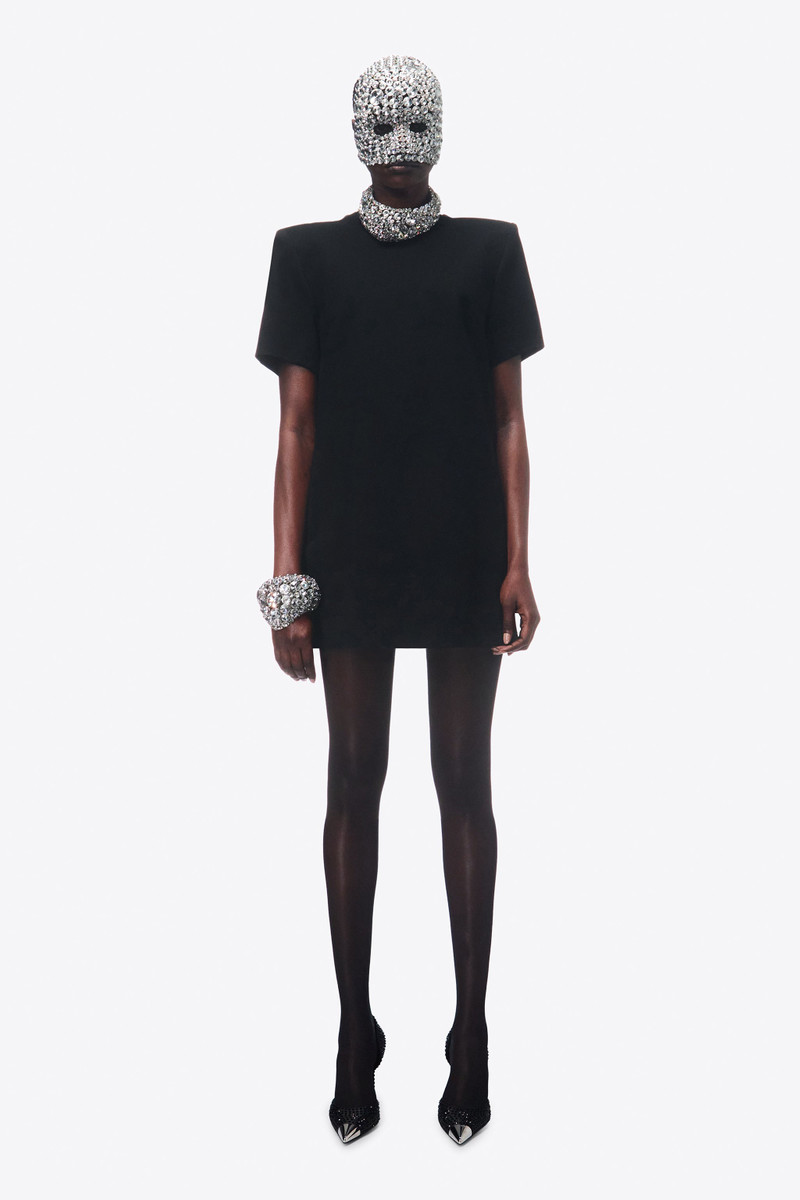 CRYSTAL EMBELLISHED SLIT T-SHIRT DRESS 4