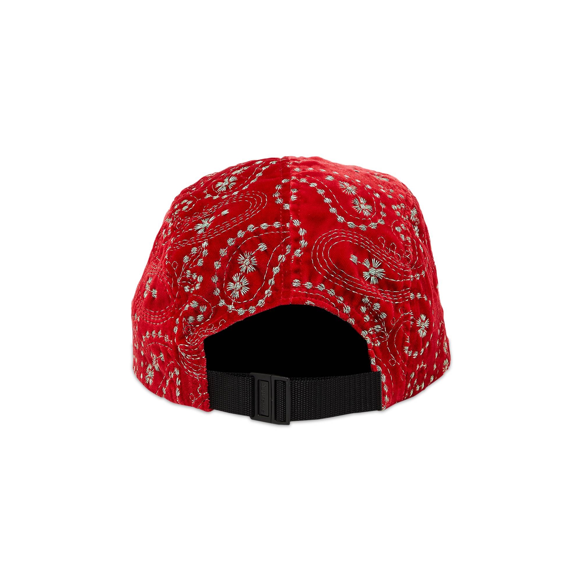 Supreme Velvet Paisley Camp Cap 'Red'