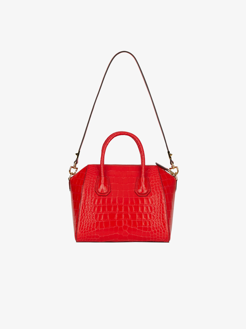 Small Antigona bag in crocodile effect leather 4