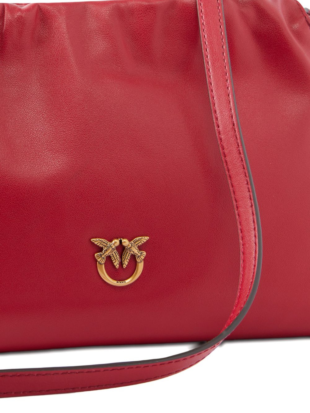 drawstring leather shoulder bag - 3