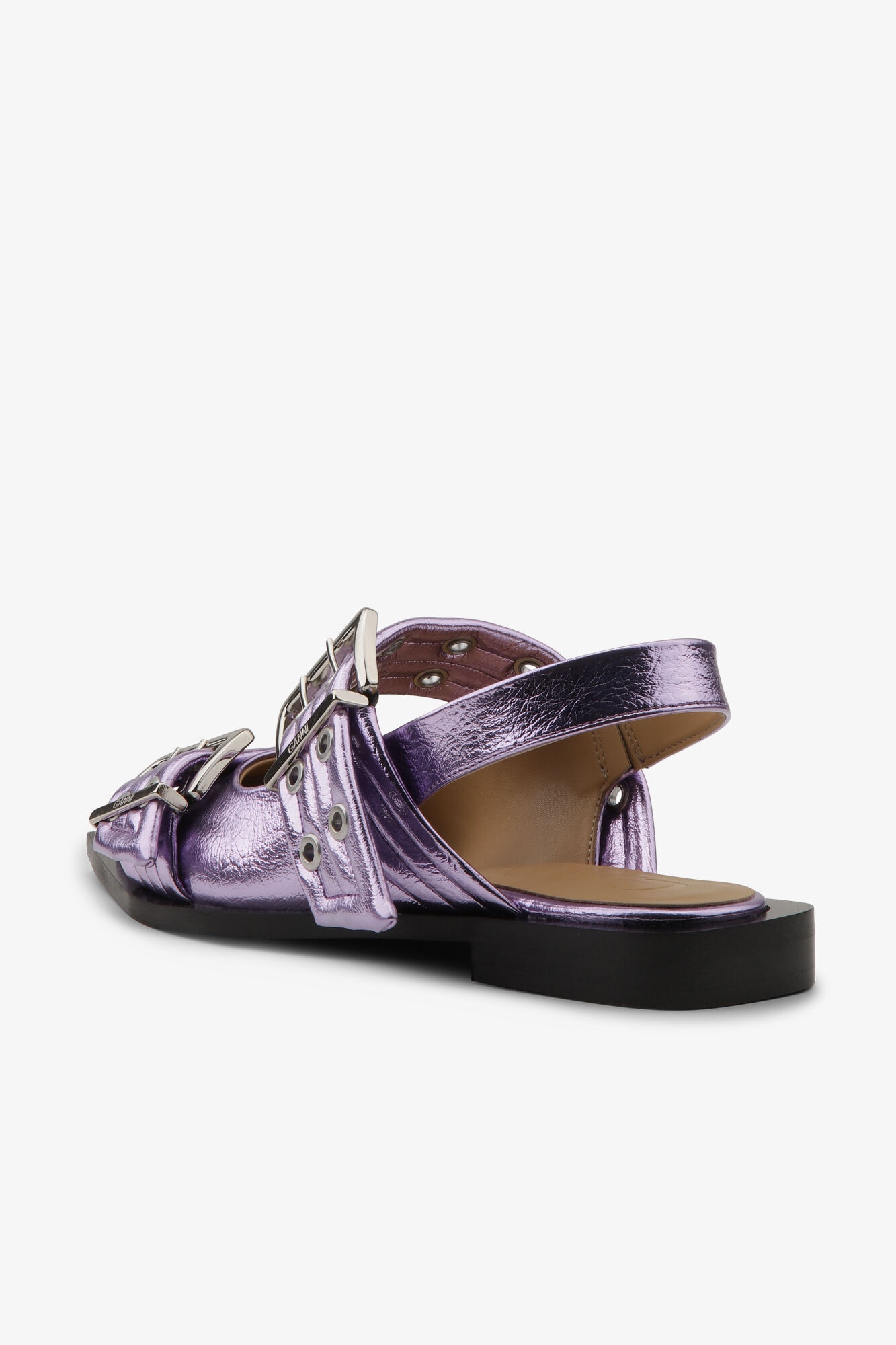 PINK METALLIC FEMININE BUCKLE BALLERINAS - 3