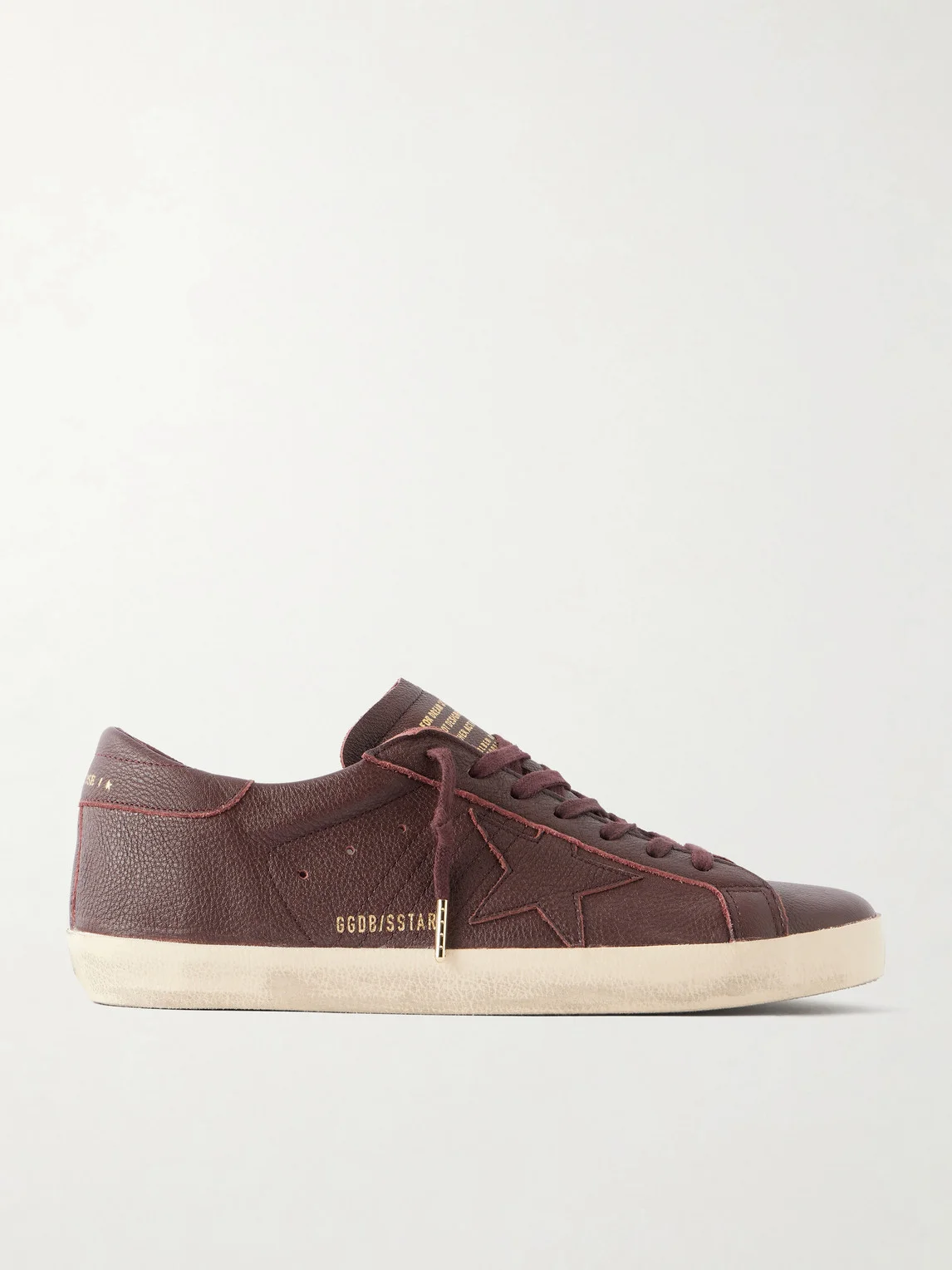 Super-Star Distressed Full-Grain Leather Sneakers - 1