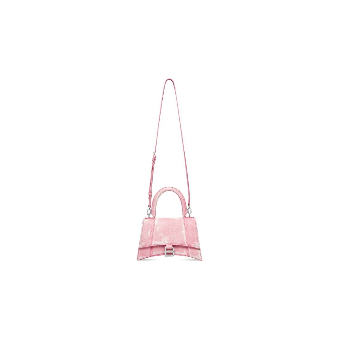 Women's Hourglass Small Handbag Denim Printed  in Pink - 7