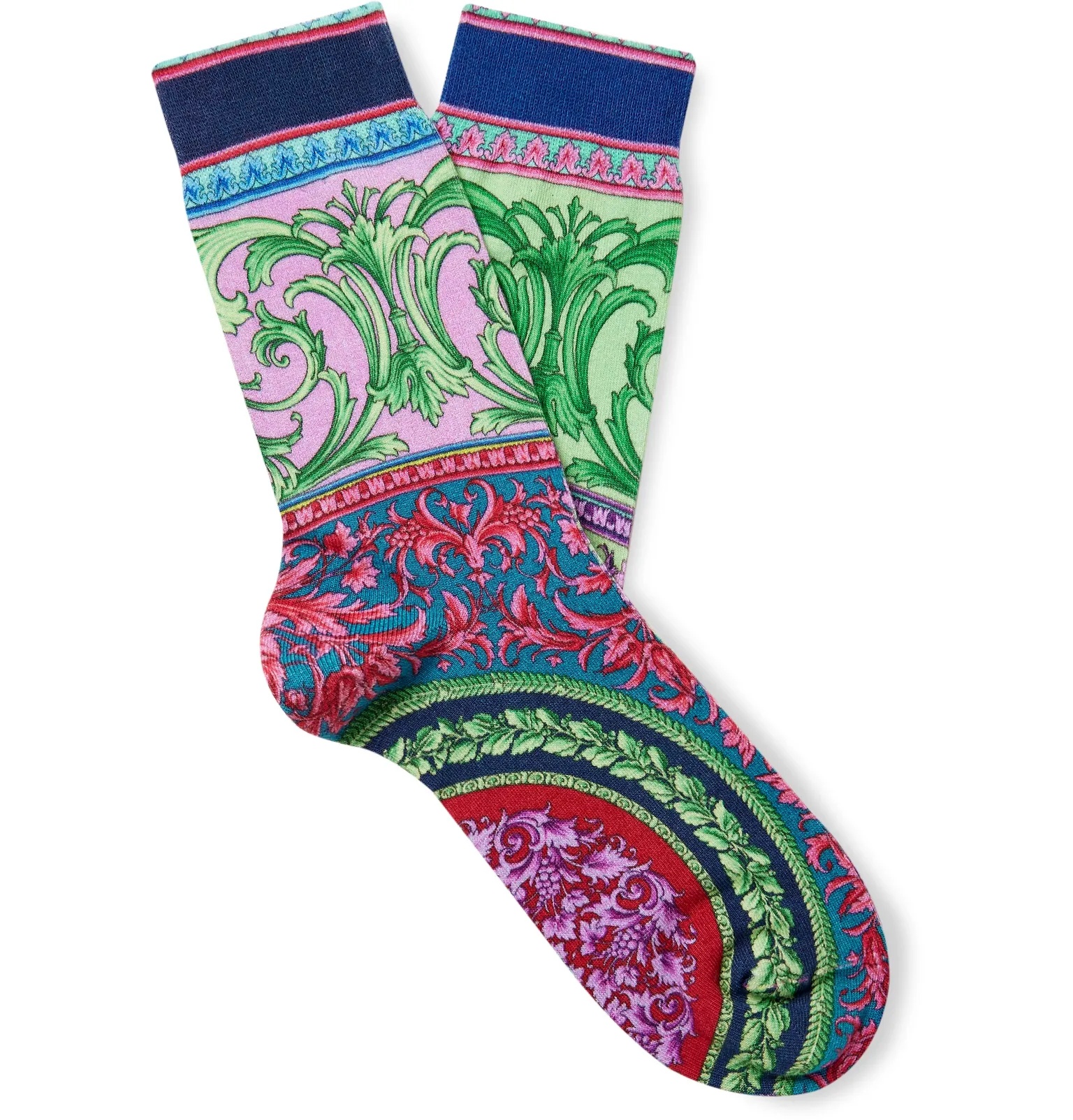 Printed Cotton-Blend Socks - 1