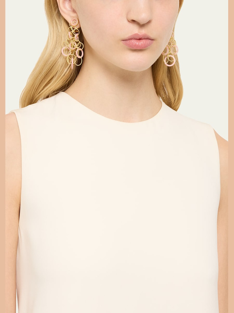 Buccellati Hawaii 18K Yellow Gold Pink Opal Earrings, 7cm outlook