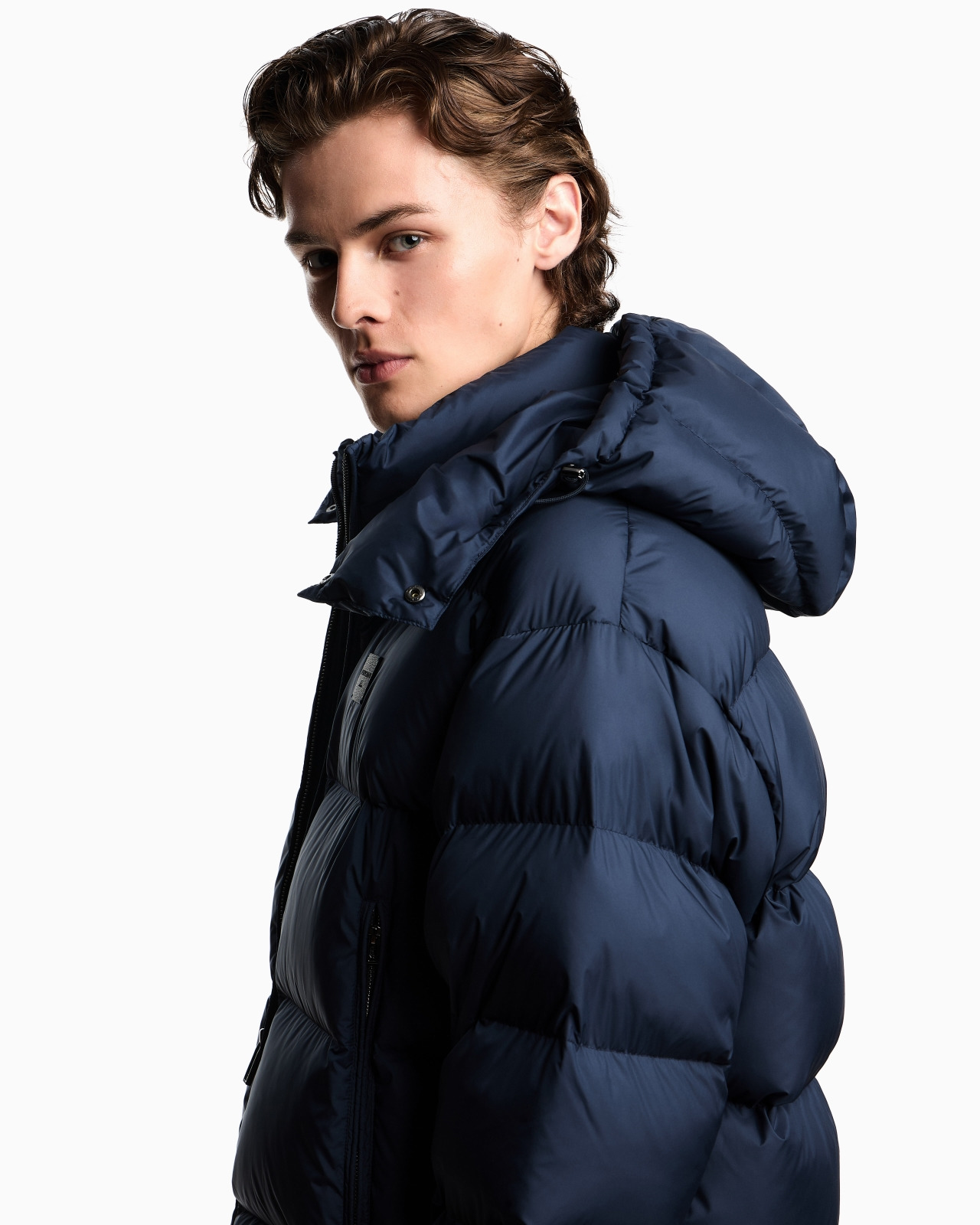 WATER-REPELLENT, QUILTED RIPSTOP NYLON HOODED DOWN JACKET - 5