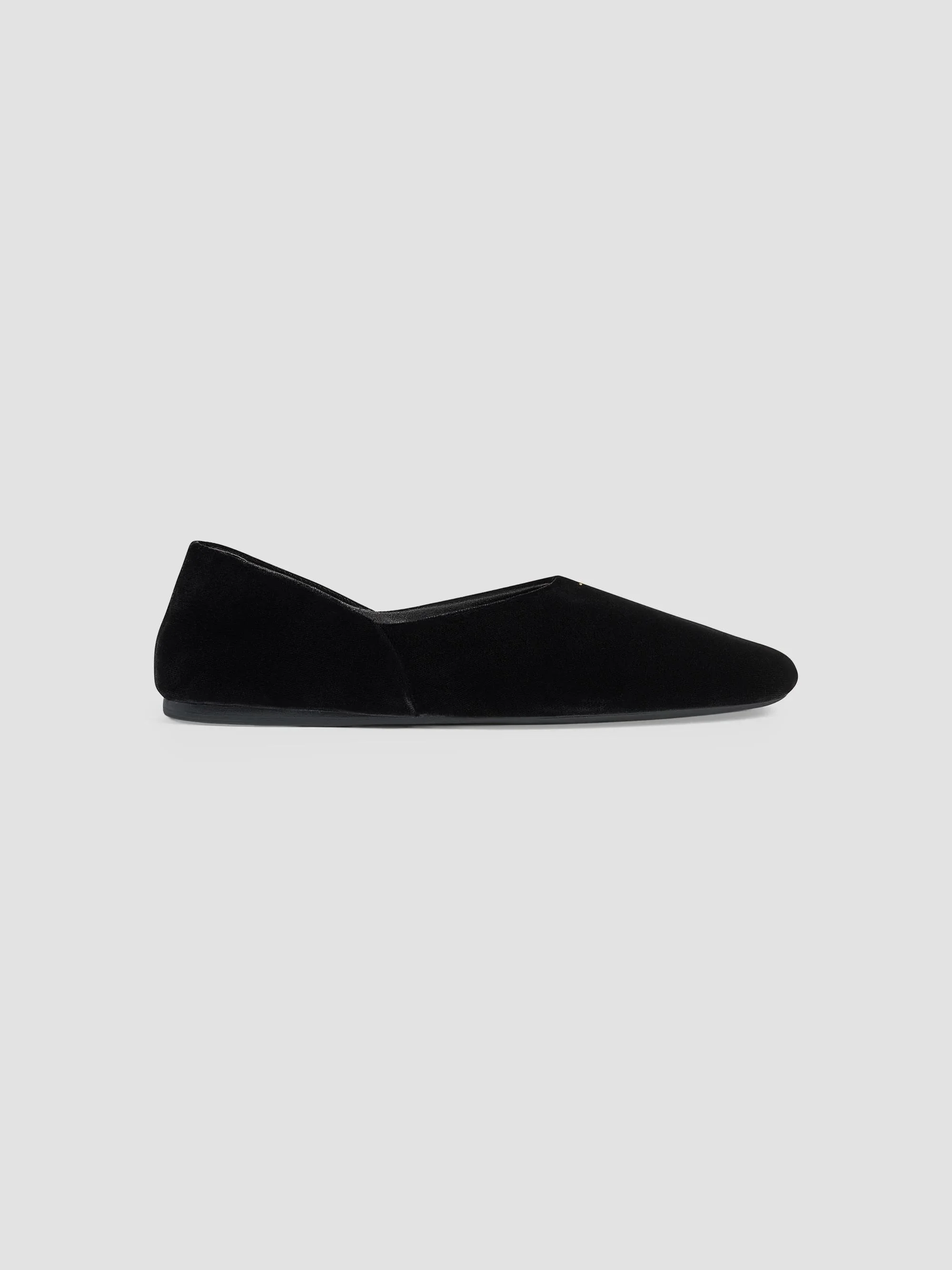 Women's Jane Pebbled Suede Flats - Black - 1