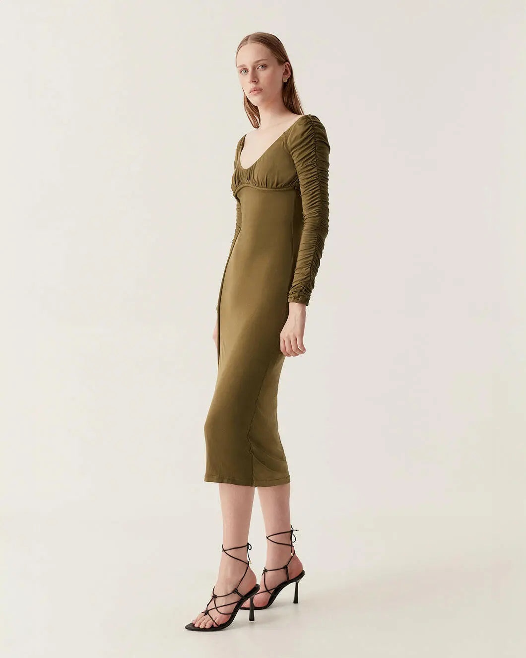 CINI GATHERED MIDI DRESS - 4