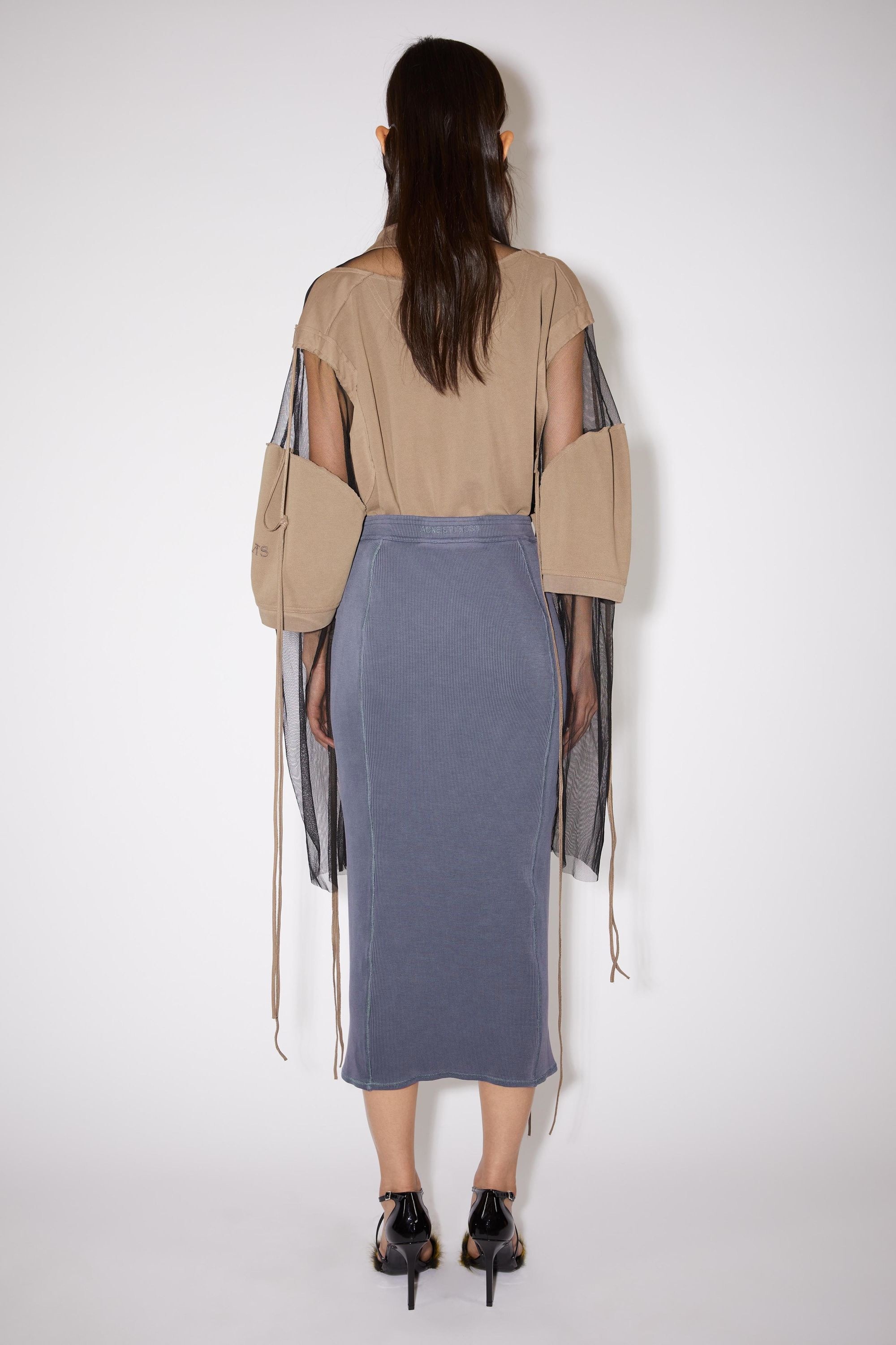 Ribbed Midi skirt - Lavender purple - 3