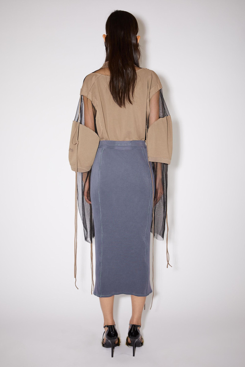 Ribbed Midi skirt - Lavender purple 3