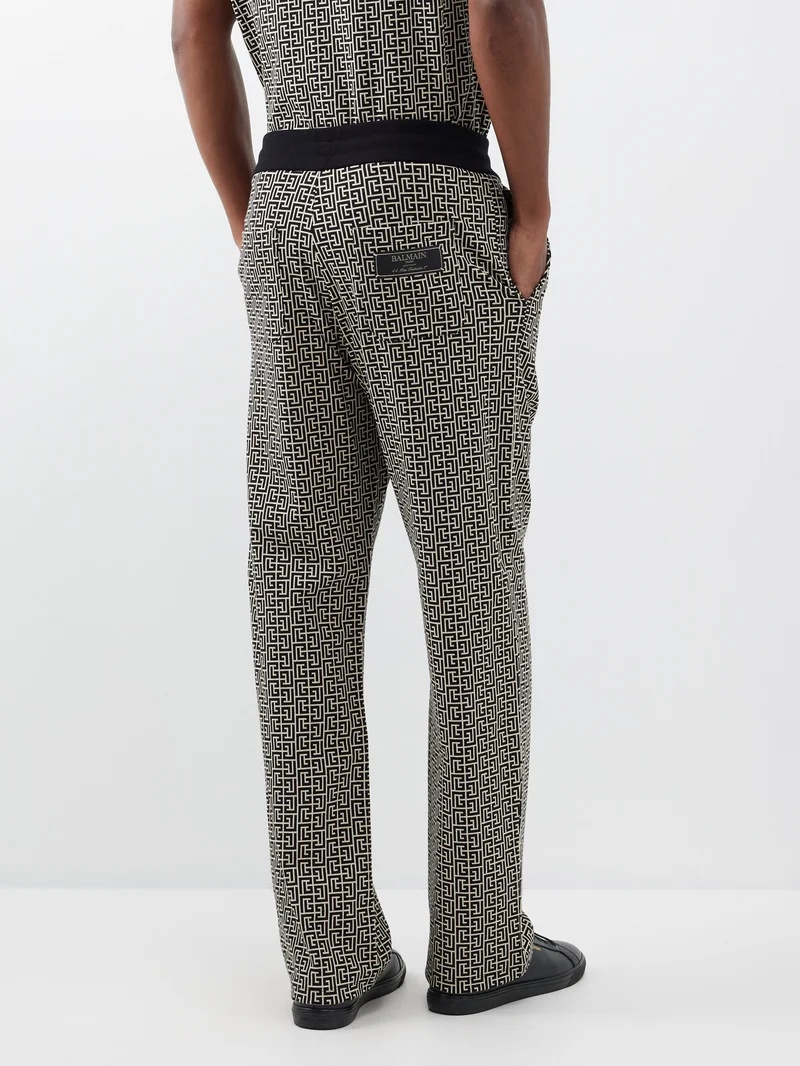 Balmain Monogram-jacquard cotton-blend track pants