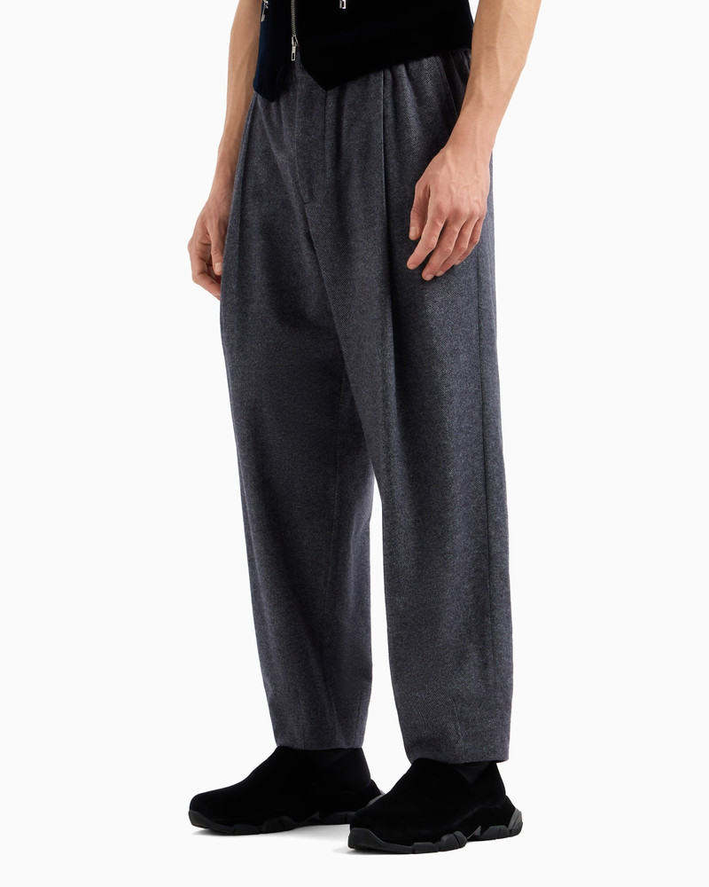 GIORGIO ARMANI SINGLE-PLEAT TROUSERS IN CASHMERE-BLEND FLANNEL outlook