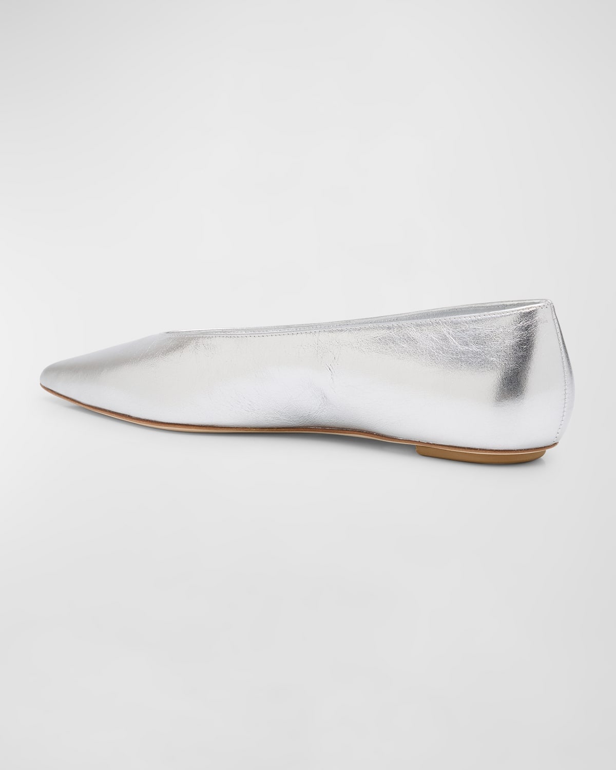 Lina Metallic Point-Toe Ballerina Flats - 4