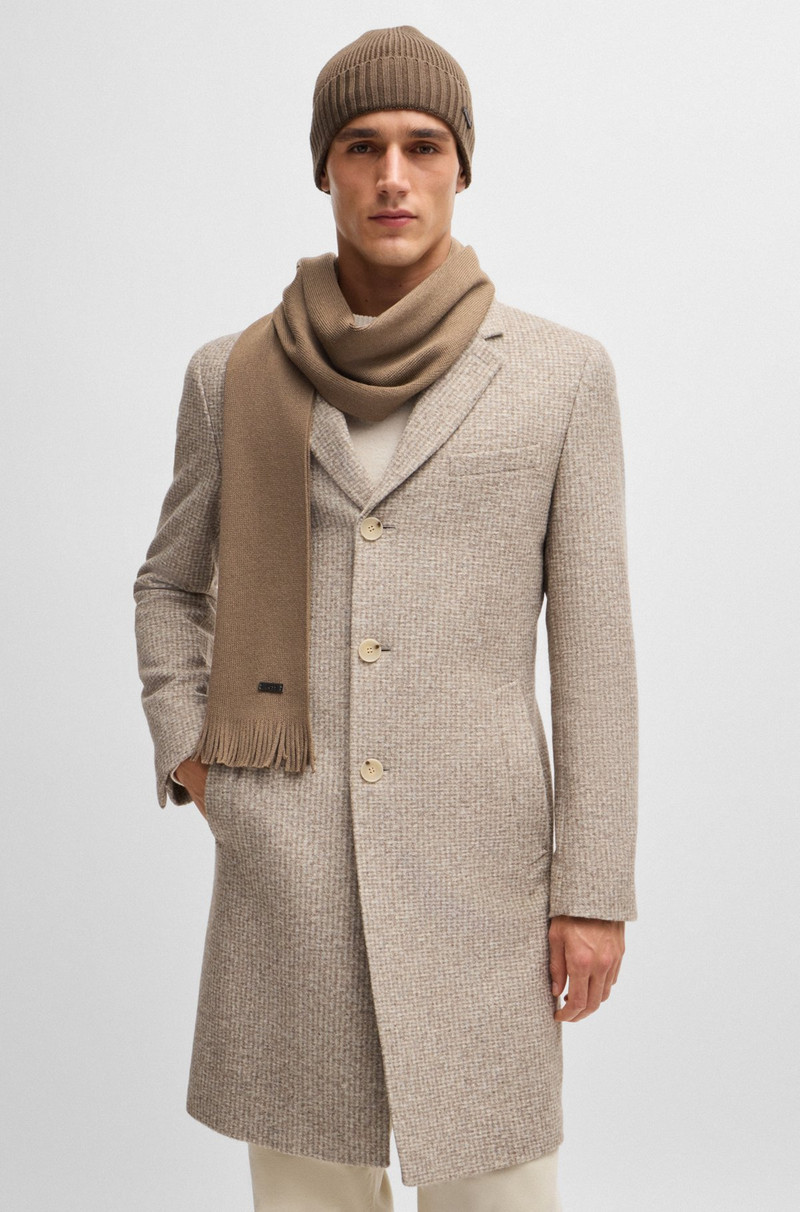 BOSS RASCHEL-KNIT SCARF IN MERINO WOOL outlook