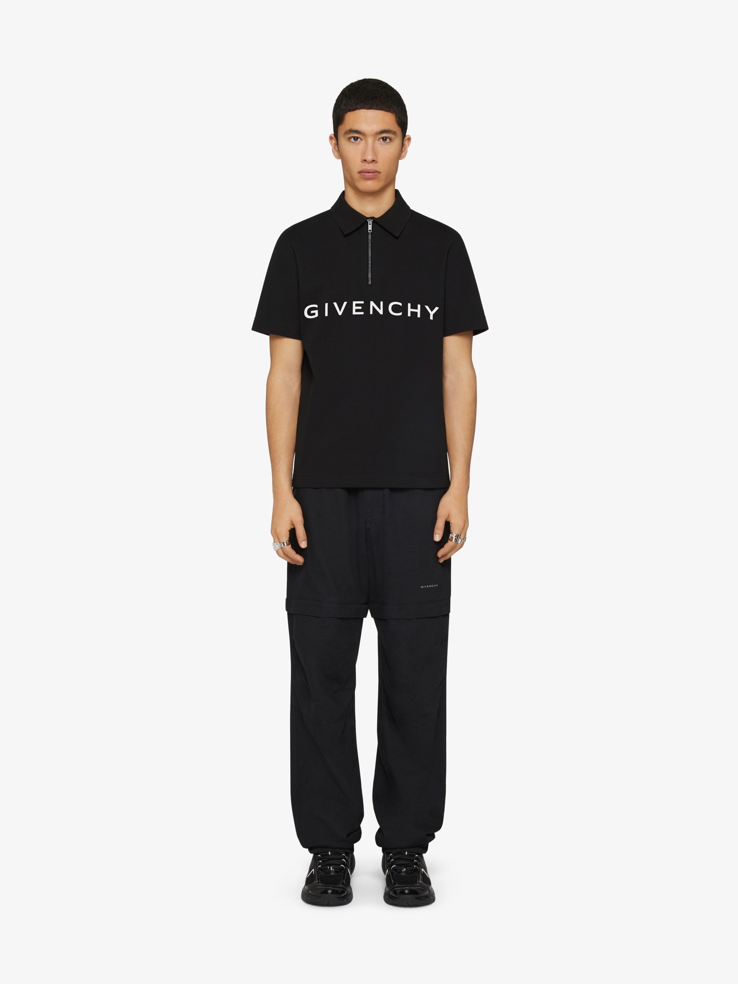 Givenchy GIVENCHY ARCHETYPE ZIPPED POLO SHIRT IN COTTON