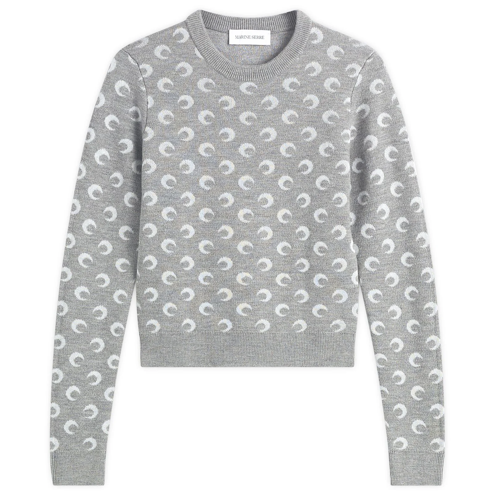 Marine Serre Moon Jacquard Knit Fitted Crewneck Sweater - 1