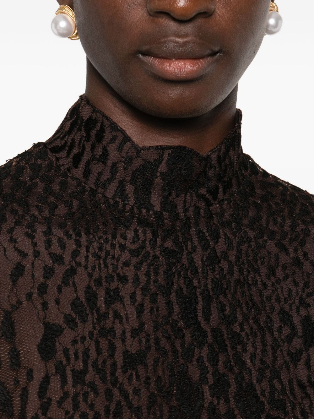 leopard-print high-neck maxi dress - 5