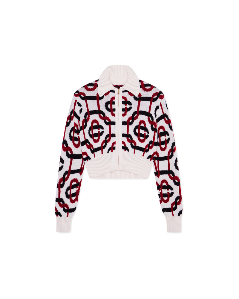 Off White Monogram Zip Up Knit 1