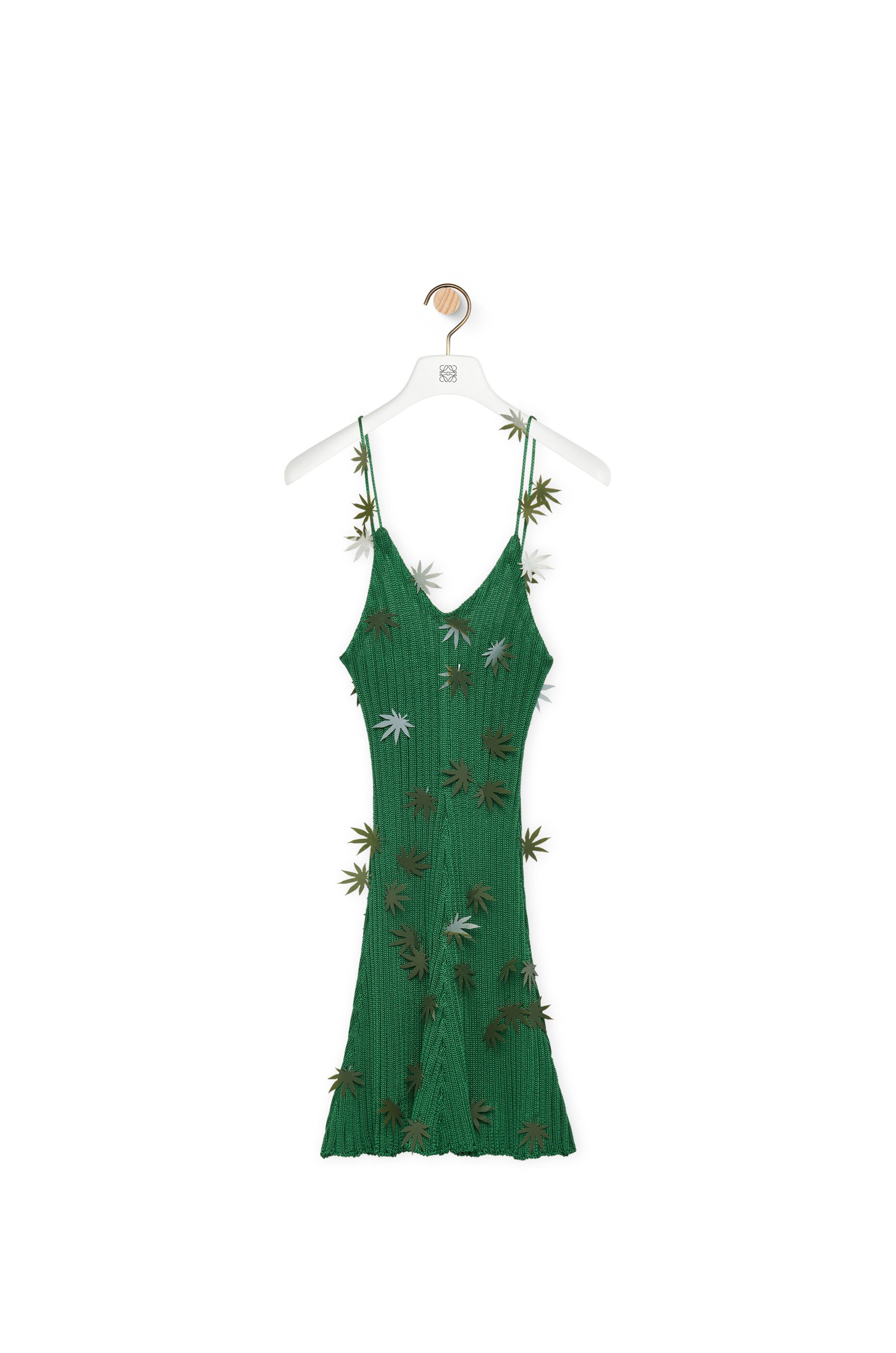 Leaf strappy dress in viscose - 1