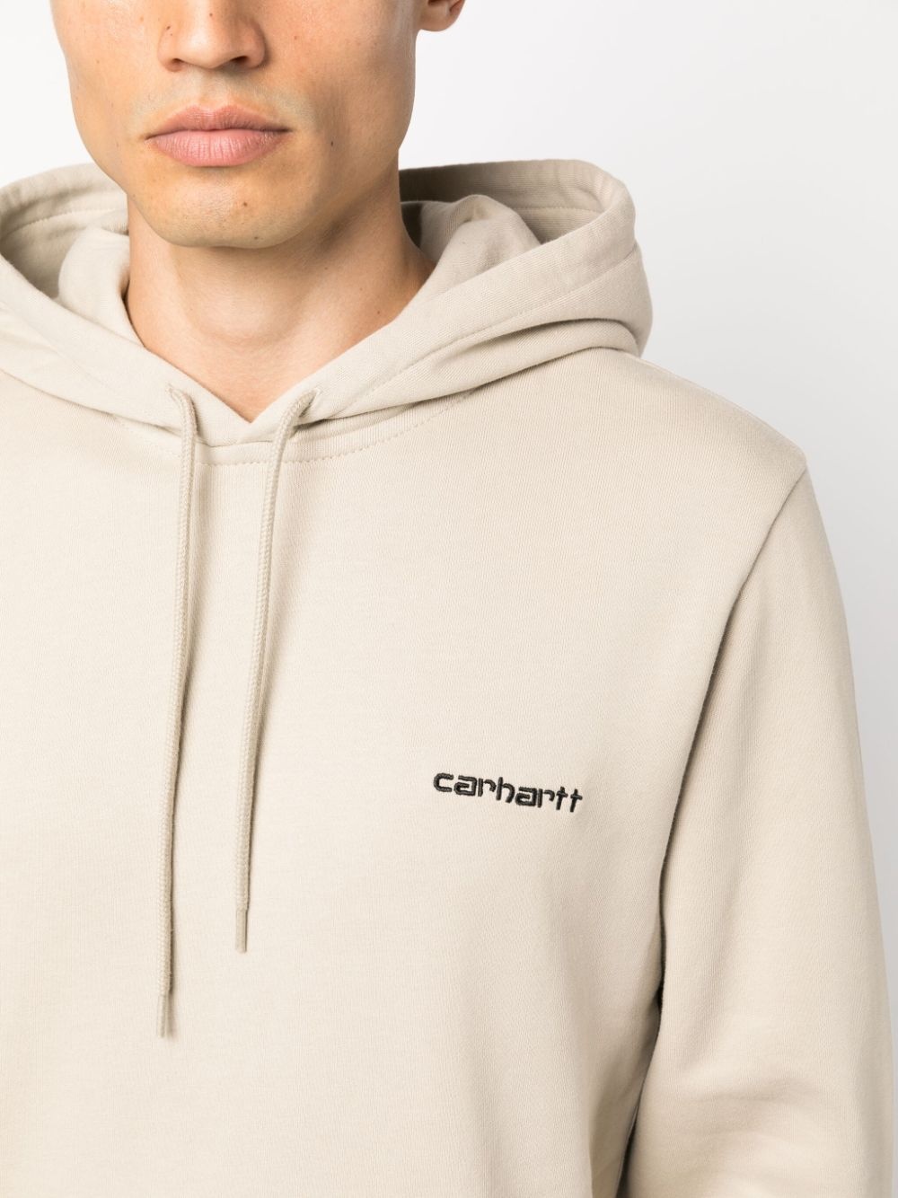 logo-embroidered cotton hoodie - 5