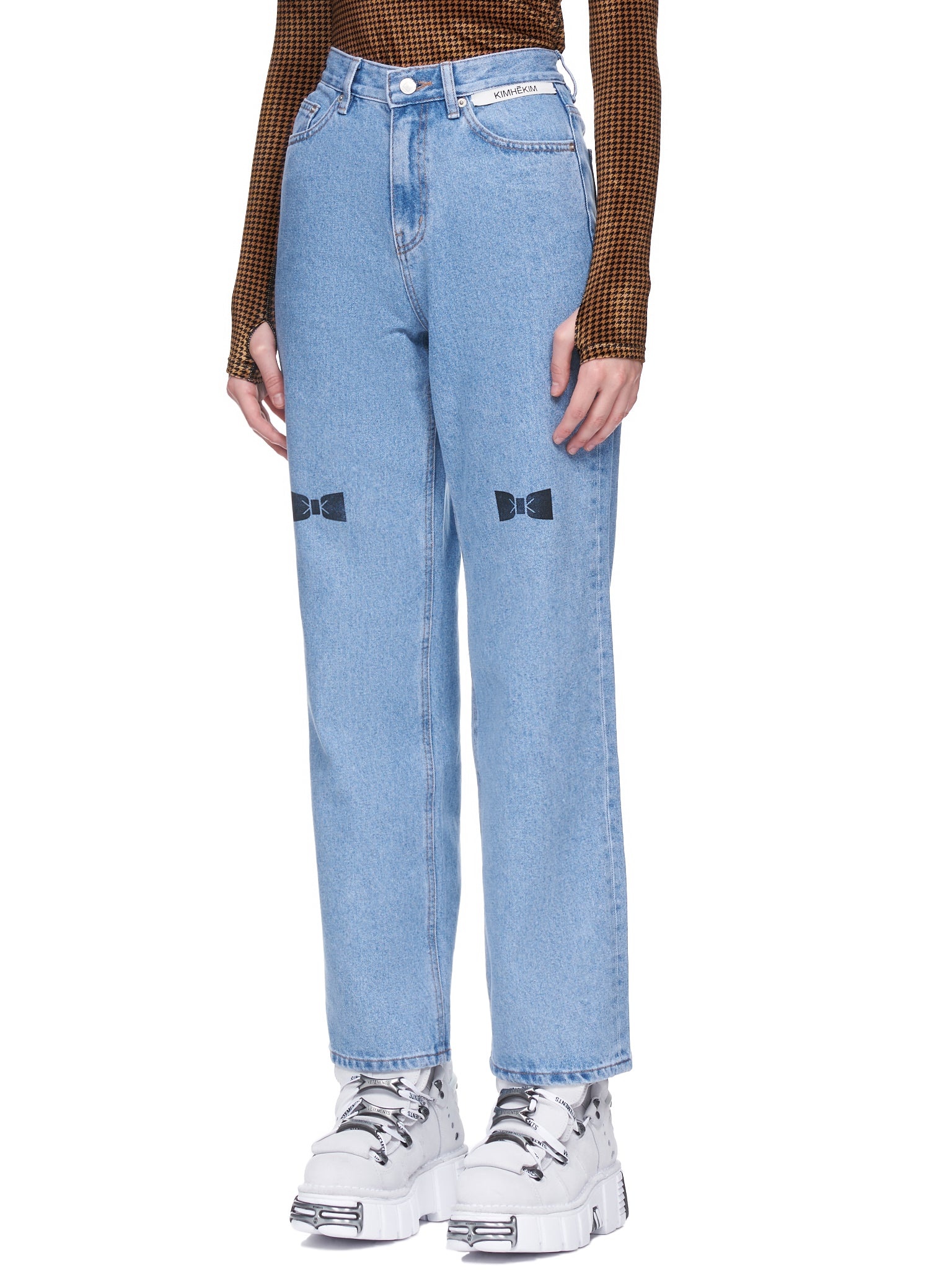 Bow Stamped Jeans - 2