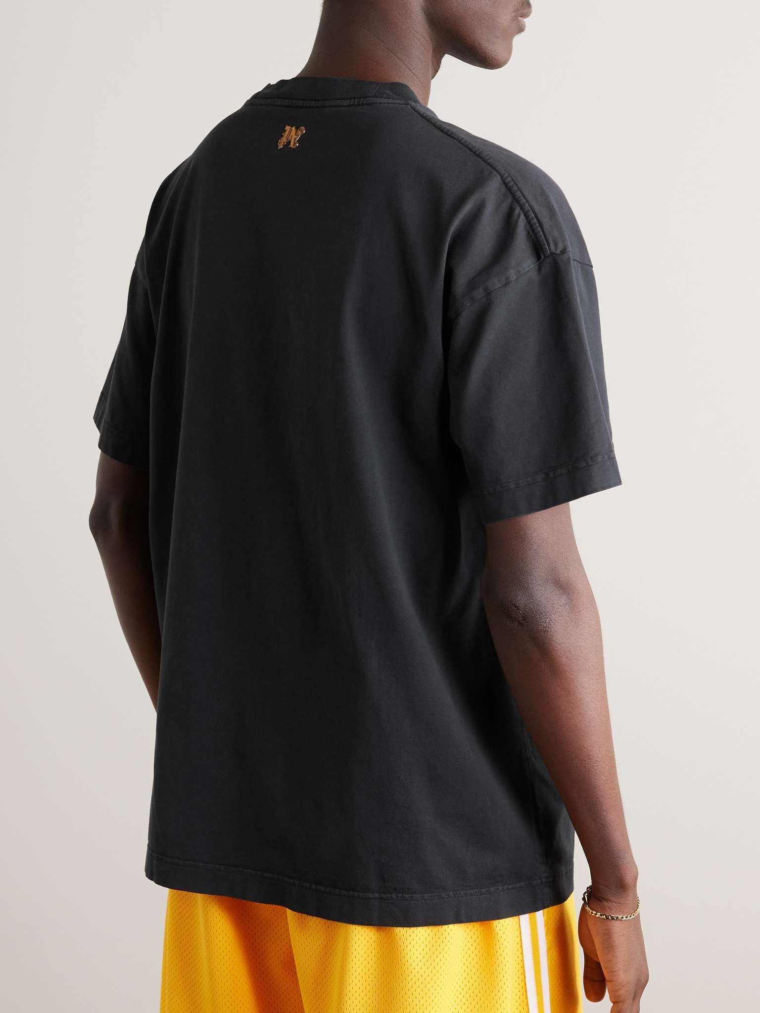 Burning Monogram Embellished Logo-Print Cotton-Jersey T-Shirt - 3