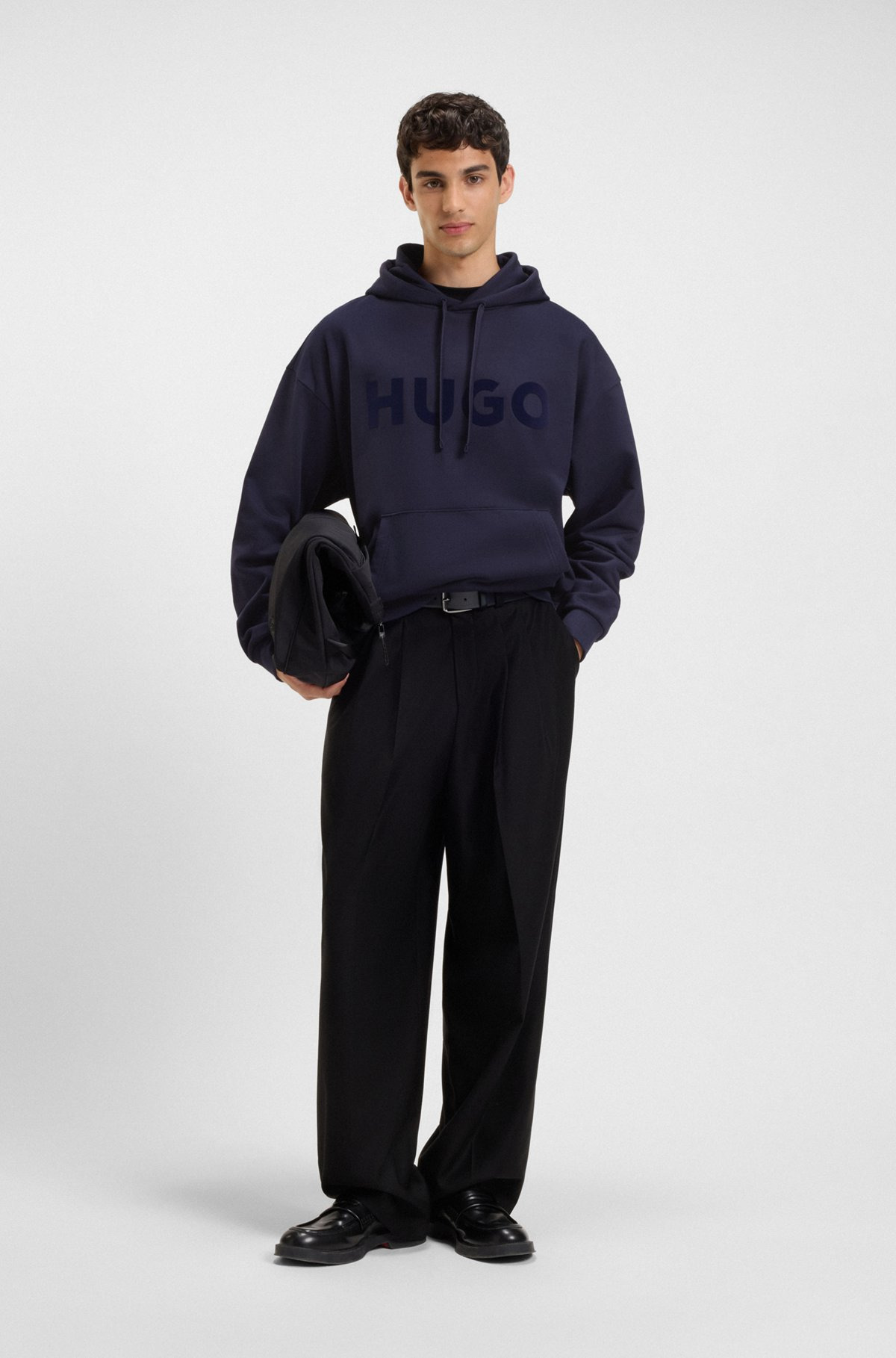 OVERSIZE-FIT HOODIE IN COTTON TERRY WITH TONAL LOGO - 4