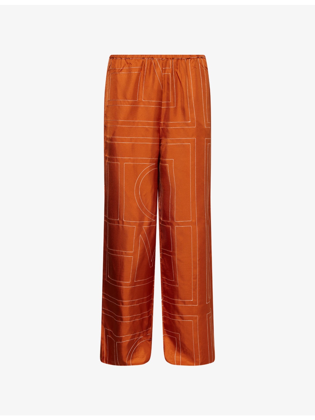 Contrast-Stitch Silk Pyjama-Style Bottoms - 1