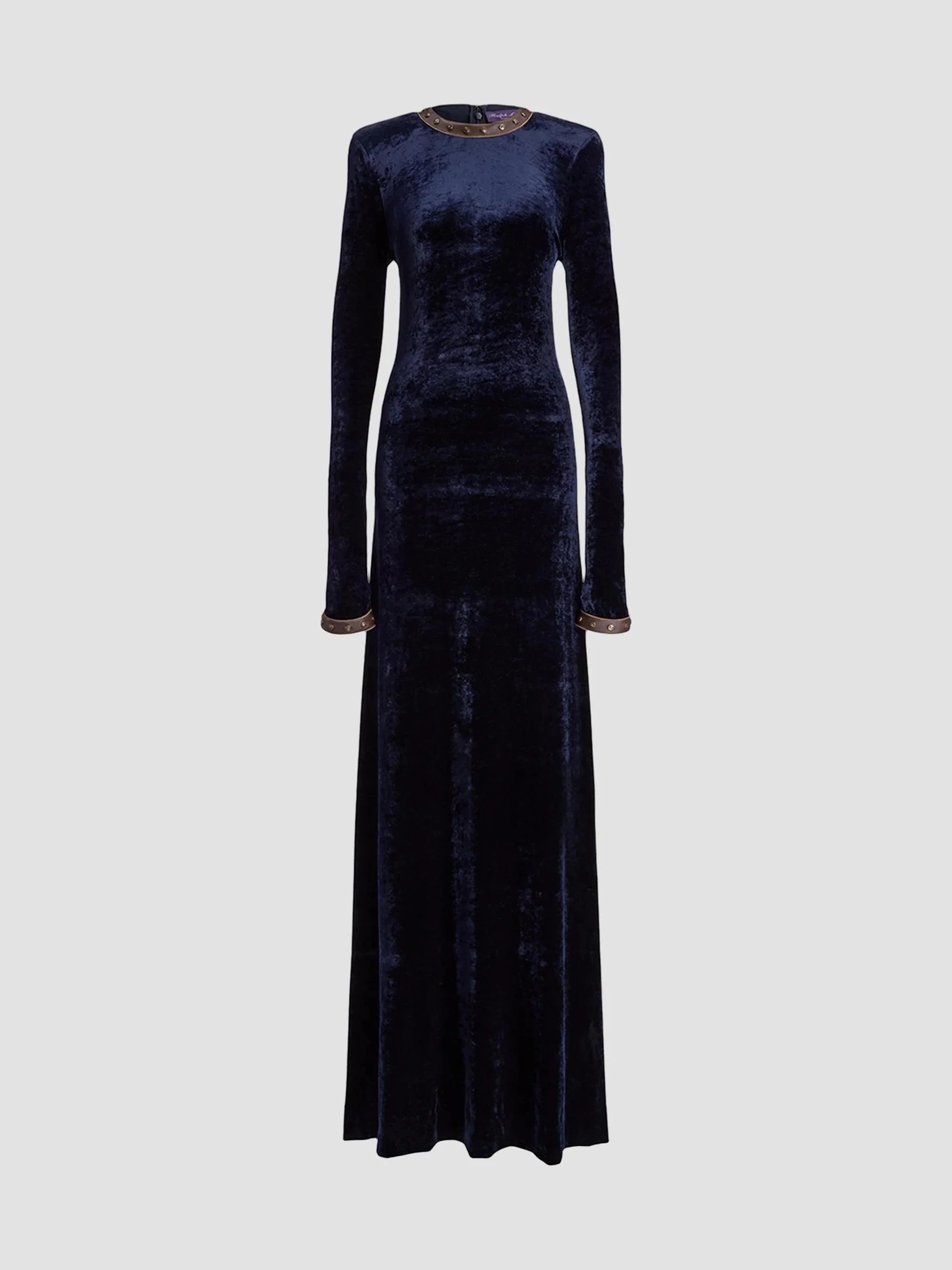 Women's Nancie Velour Column Gown - Evening Blue - 1