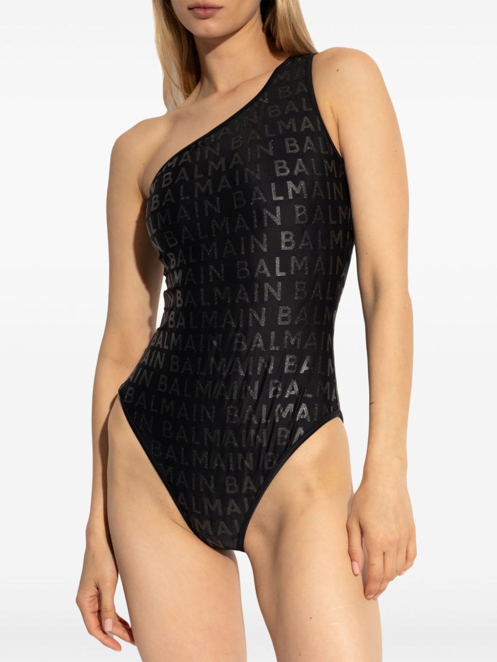 logo-print one-shoulder swimsuit - 6