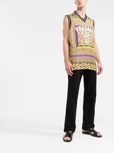 VERSACE sleeveless logo-print tank top outlook