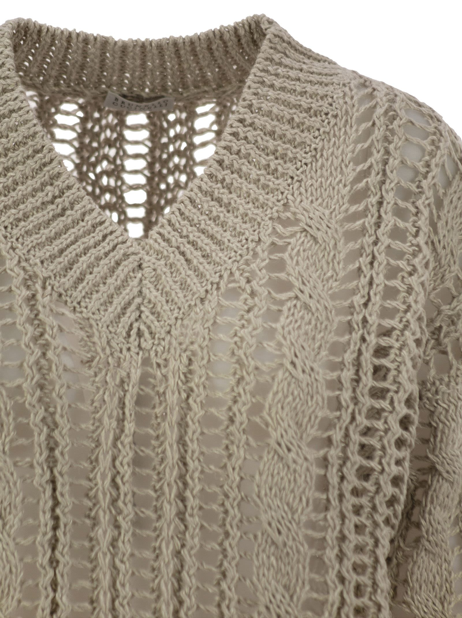 Brunello Cucinelli Women Cable & Mesh Jute And Cotton Jersey - 4