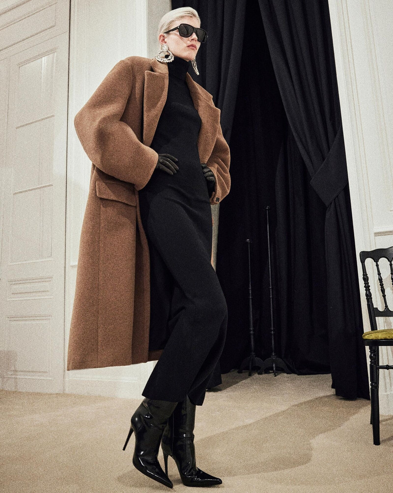 SAINT LAURENT oversized coat in wool outlook