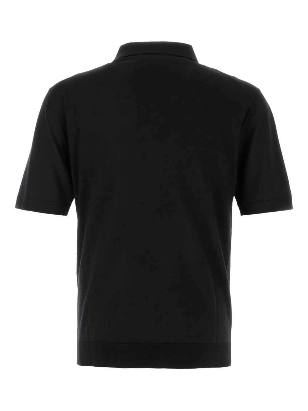 Black wool polo shirt - 2