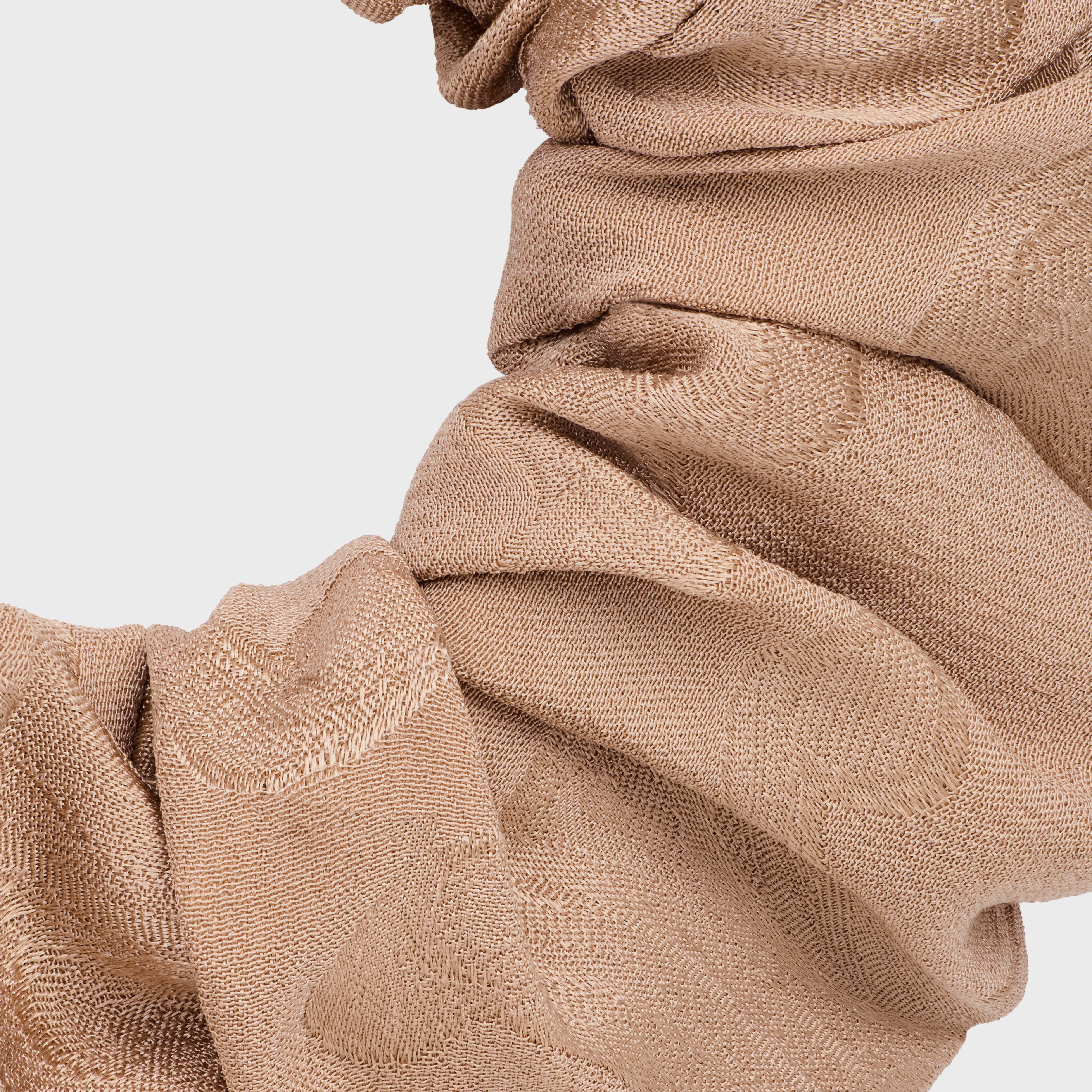 Celine Scrunchy Maxi Triomphe in Silk and Brass with Rhodium Finish - 3