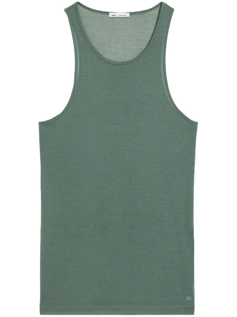 logo-embroidered tank top 1