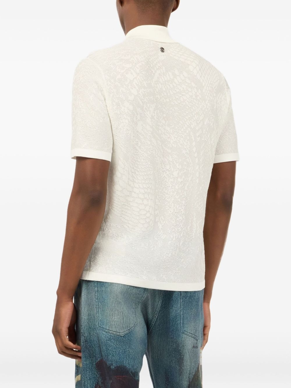 patterned-jacquard polo shirt - 4