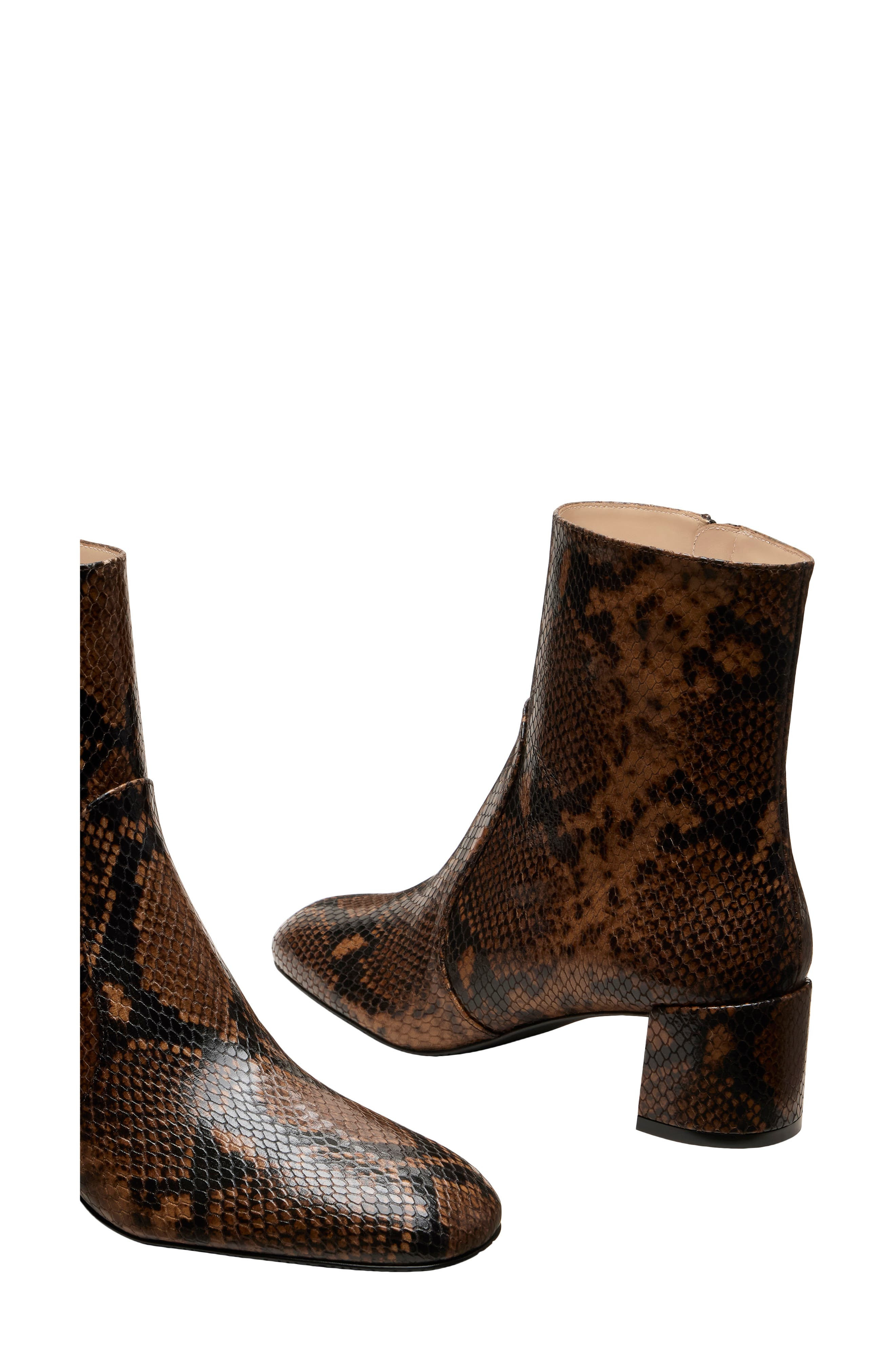 Stuart Weitzman Maeve Snakeskin Embossed Bootie in Espresso at Nordstrom - 4