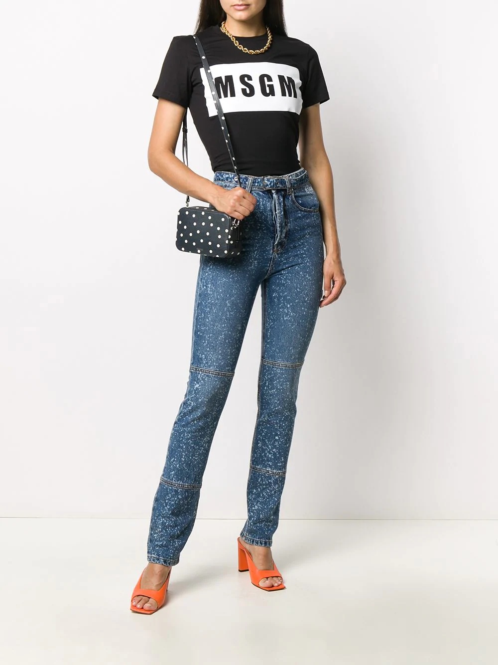 paint-splattered slim-fit jeans - 2