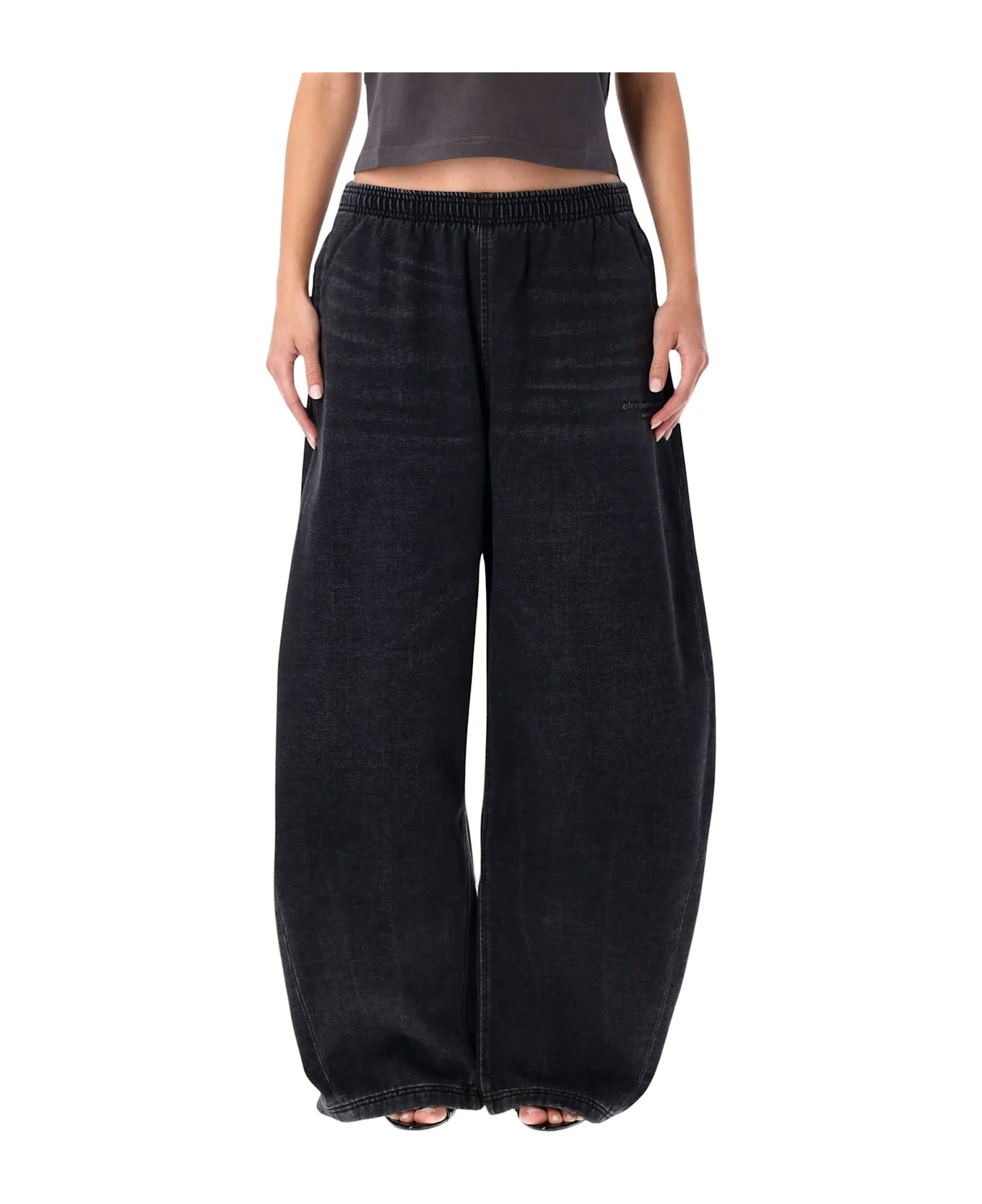 Alexander Wang Wide-leg Black Denim Sweatpants - 1