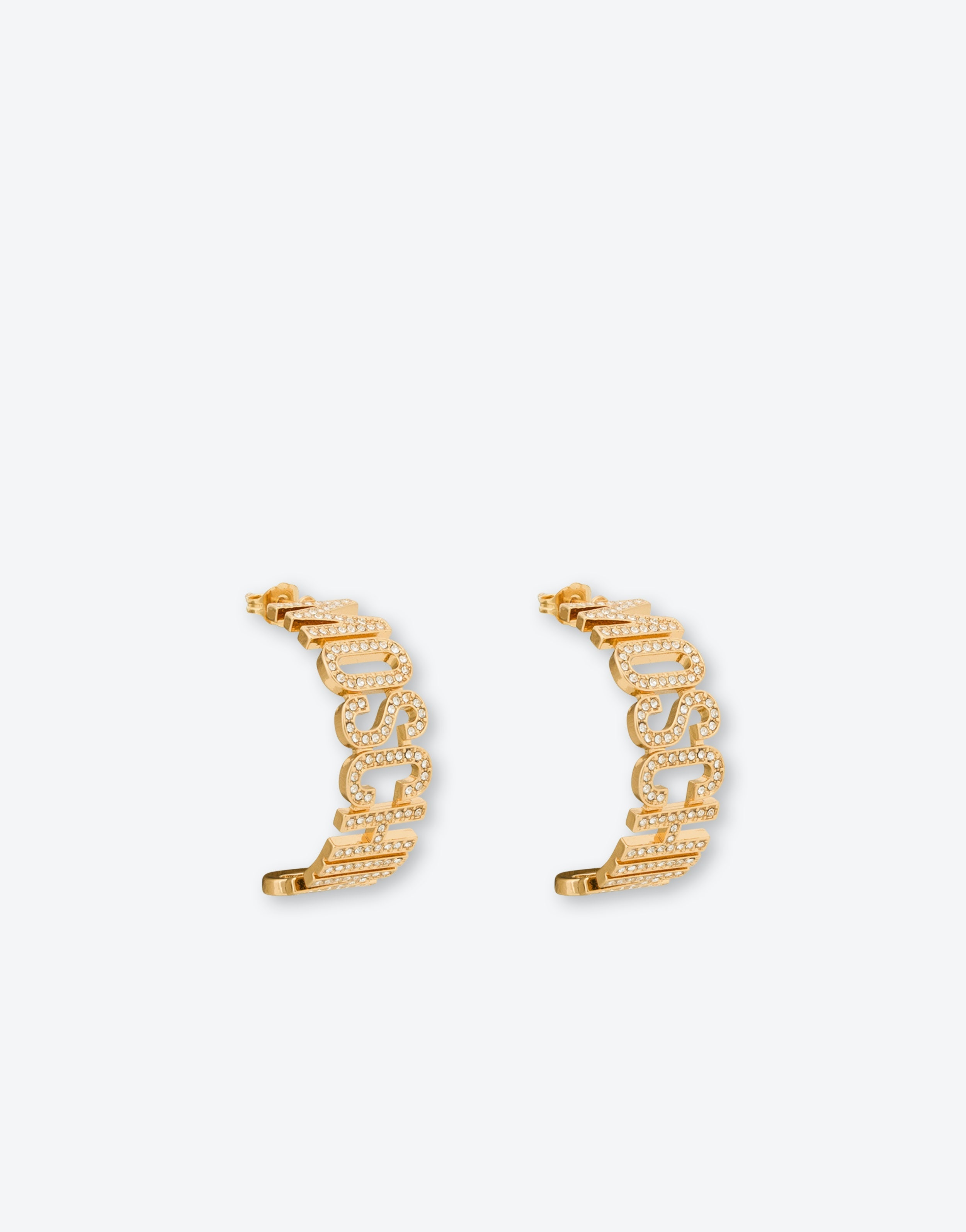 SPARKLING LETTERING LOGO SMALL EARRINGS - 2