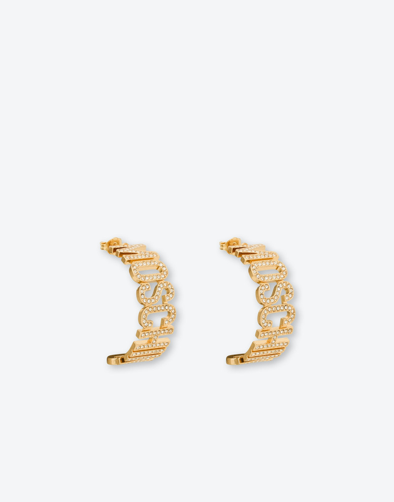 Moschino SPARKLING LETTERING LOGO SMALL EARRINGS outlook