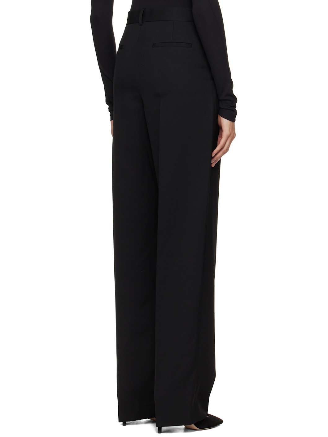 Black Straight Leg Trousers - 3