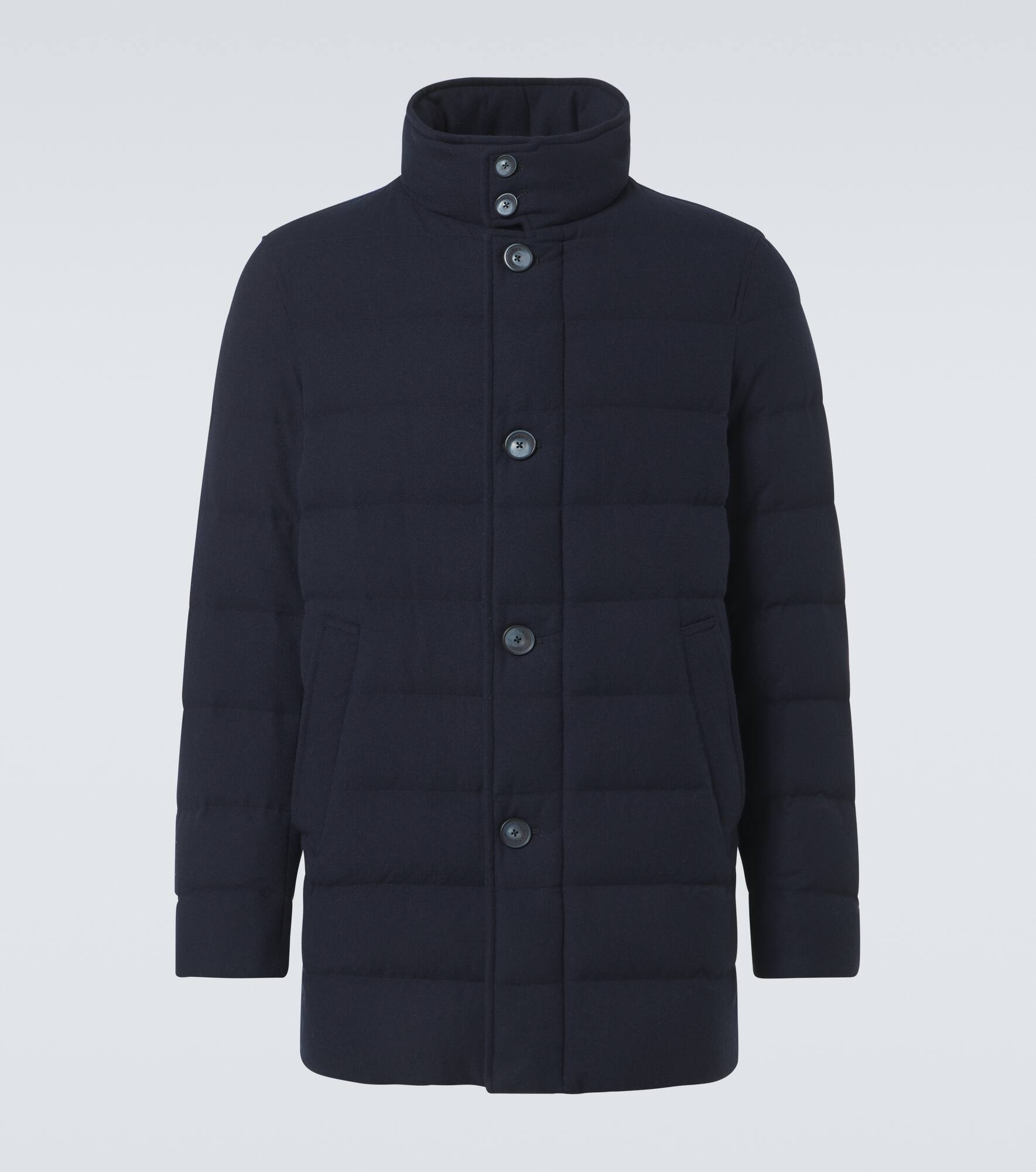 Paneled cashmere-blend down jacket - 1